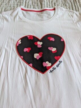 Kate Spade Heart Valentine Applique T-shirt Size XL